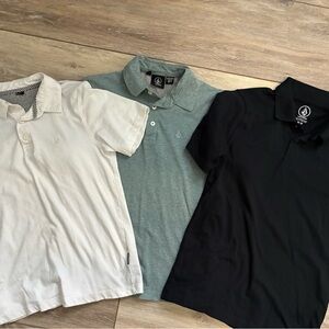 Boys volcom Polo Shirt Set - Black, Green, and White